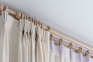 Drapes on a window.