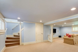 A finished basement.