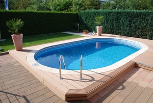 An above ground pool.