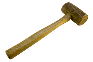 A rawhide mallet on a white background.