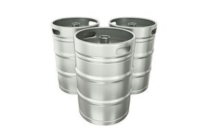 beer kegs on a white background