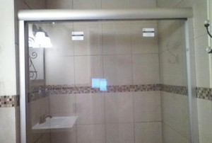 A renovated bathroom.