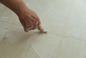 tile being installed