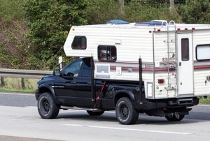pickup truck with camper canopy