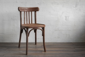 A wood chair.