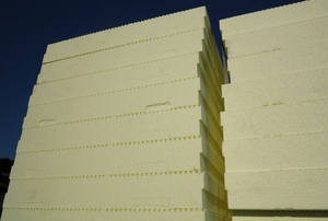 Foam board in rows.