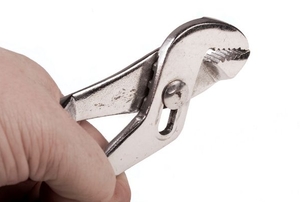 A set of slip-joint pliers.