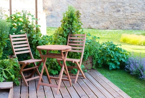 Bamboo table and chairs.