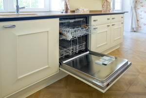 open built-in dishwasher