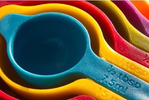 colorful measuring cups nestled inside each other