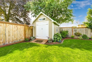 backyard shed with ramp