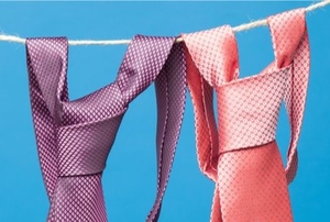ties hanging on a clothesline