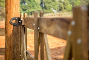 A wood gate.