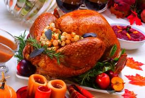A Thanksgiving turkey full of stuffing.