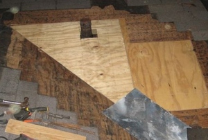 Differing layers of roofing materials