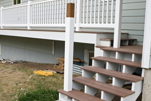 Elevated deck with stairs