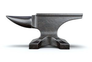 An anvil on a white background.