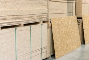 Stacks of plywood