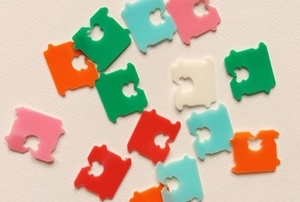 colorful plastic tags from bread bags