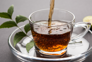 Tea being poured into a cup