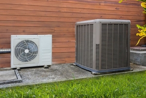 A heat pump outdoor.