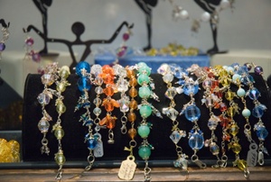 Bracelets in a row.