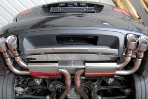 Exhaust pipes in a car.