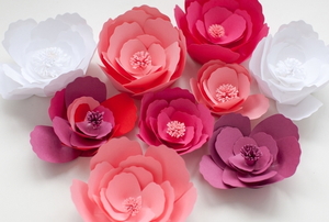 pink and red paper flowers