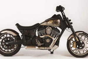 A black and gold motorcycle