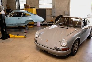 A garage workshop.
