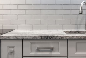 A kitchen with granite.