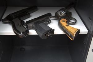 An open gun safe.