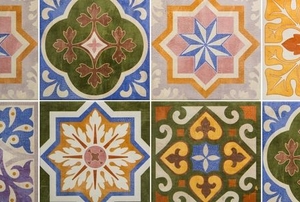 Ceramic tile flooring.