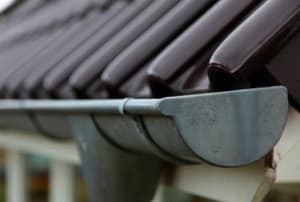 End-on view of a gutter.