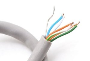 An open white wire with smaller wires inside