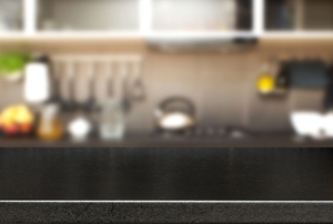 Black Formica countertop
