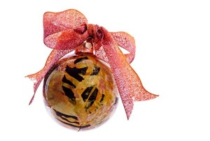 christmas ornament decoupaged