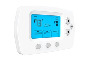 A thermostat on a white background.