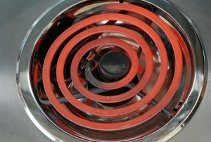 hot coil on electric stove burner