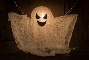A cheesecloth Halloween ghost.