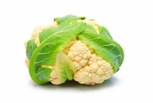 A leafy head of cauliflower.