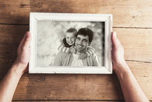 hanging framed family photo