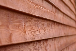 Wood siding.