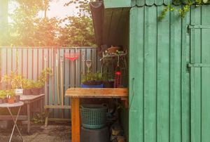 A metal shed.
