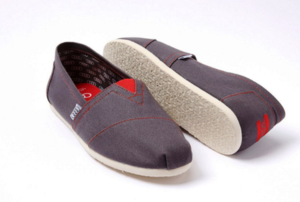 a pair of slip on shoes