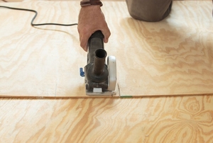 Installing a piece of flooring