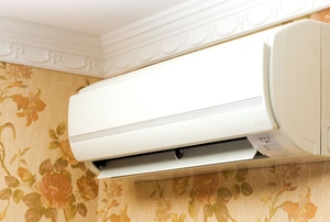A split air conditioner.