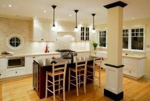 modern kitchen with lighting