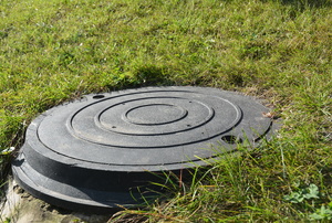 A close up on a septic tank.