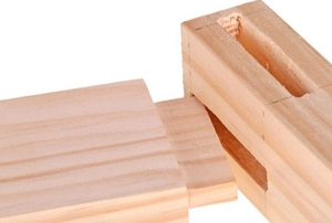 wood pieces with mortise and tenon joint